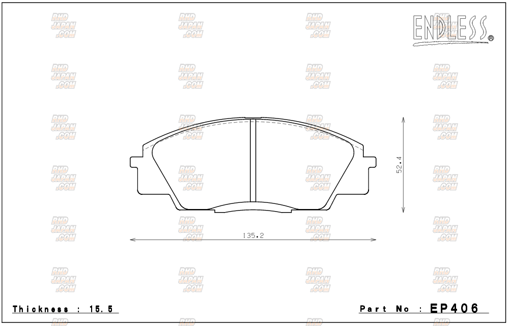 Endless Brake Pads Full Set Type MX72 - S2000 AP1 AP2 - RHDJapan
